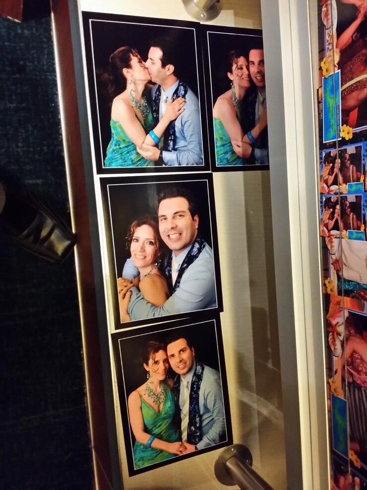 Close-up of photographs